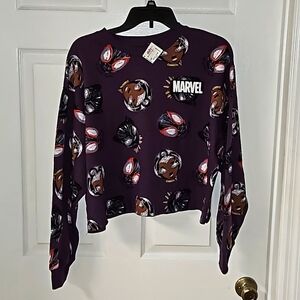 Marvel Disney Black Panther Shuri Spiderman Purple Red White Brown Long Sleeve L